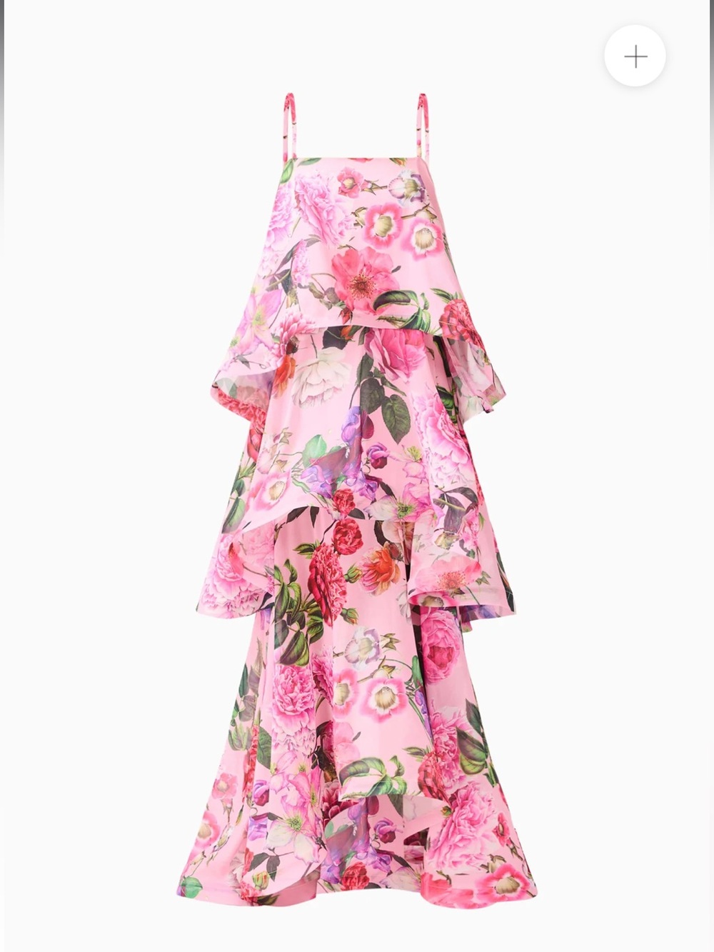 elliatt armani pink floral print tiered ruffle flared maxi gown dress size XL - Picture 11 of 12